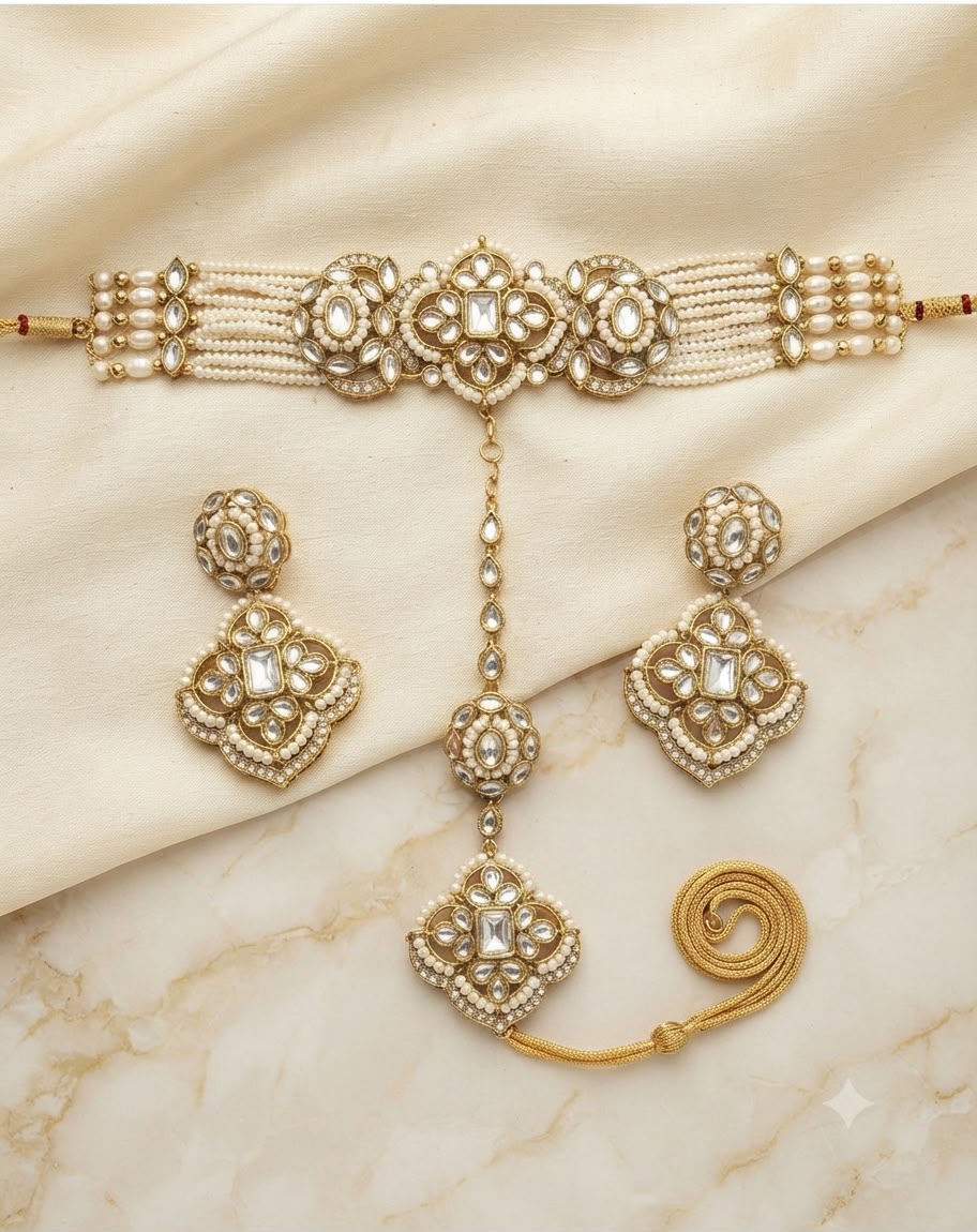 Kundan and Pearl Choker Set